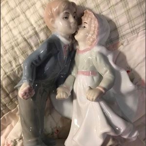 Adorable vintage porcelain wedding cake topper